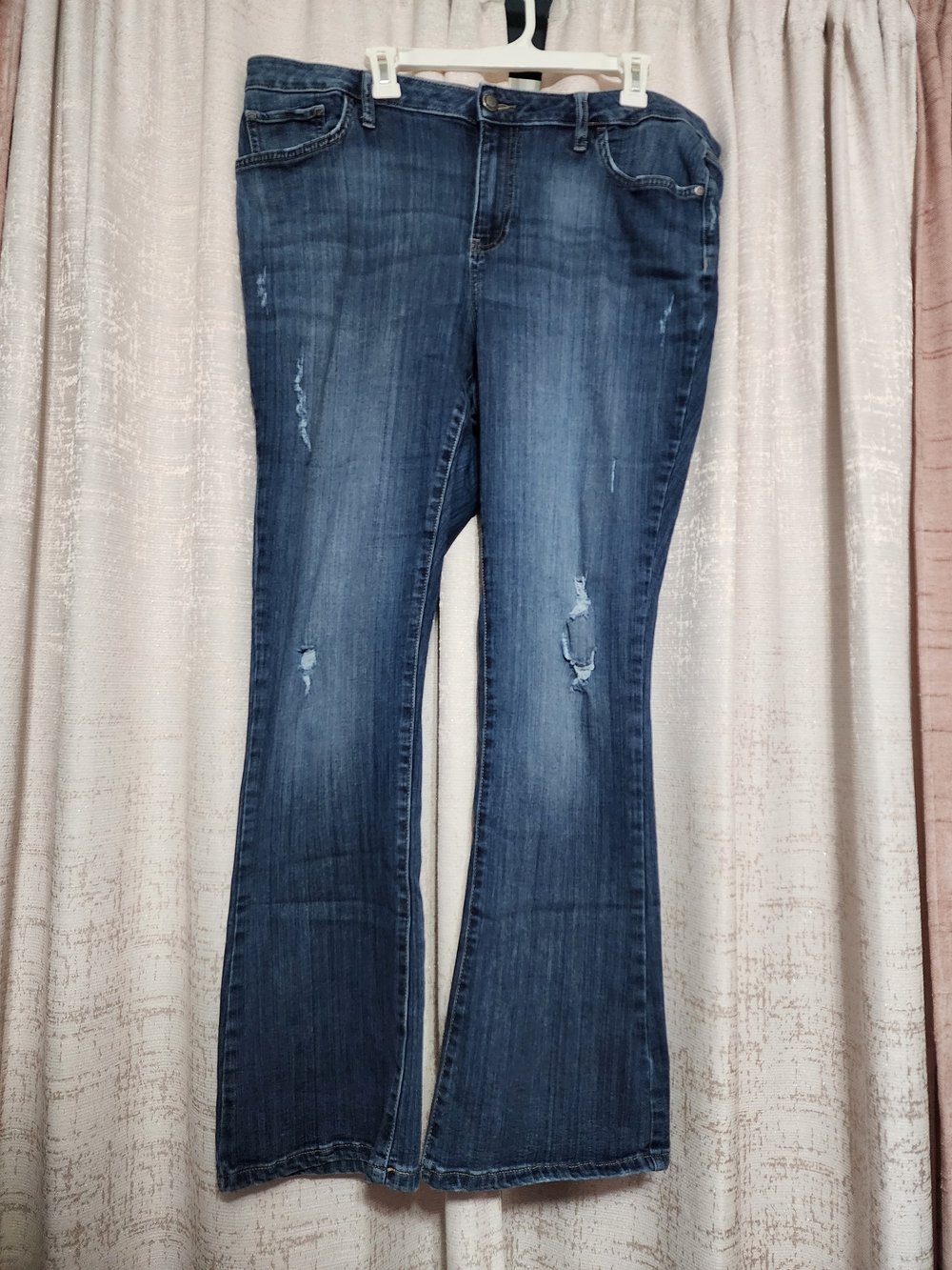Simply Vera Vera Wang Dark Blue Distressed Bootcut Jeans 18w